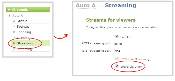 Enable UPnP via Pearl's web UI